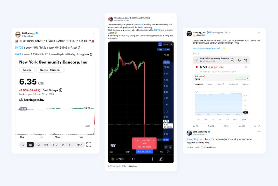 Beyond the balance sheet: online commentary poses growing financial and reputational risk 4 Examples of investor posts that critically referenced the stability of the us regional banking climate.