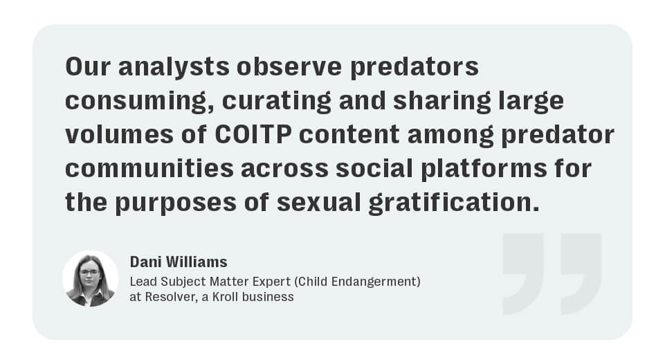 Child exploitation online, predatory behavior, online safety