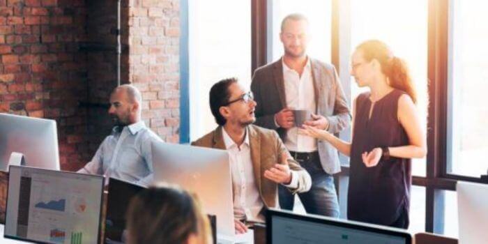 Business team discussion meeting corporate concept representing regulatory compliance management