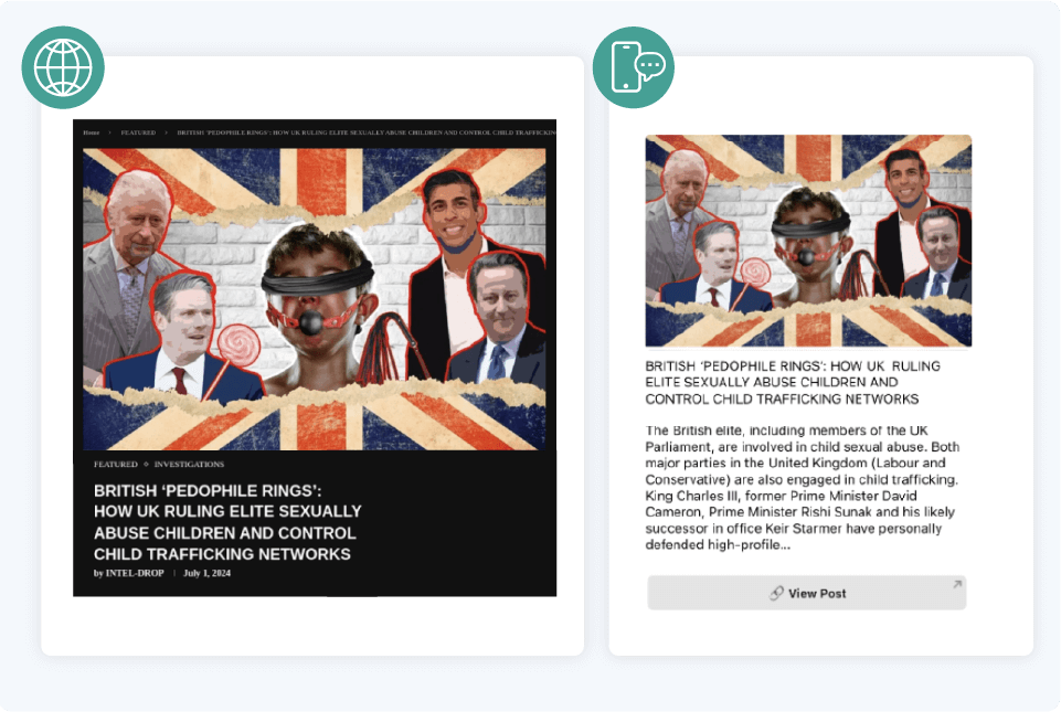 The same day another pro-kremlin media outlet published the same allegations on their website and social media account on a private messaging app