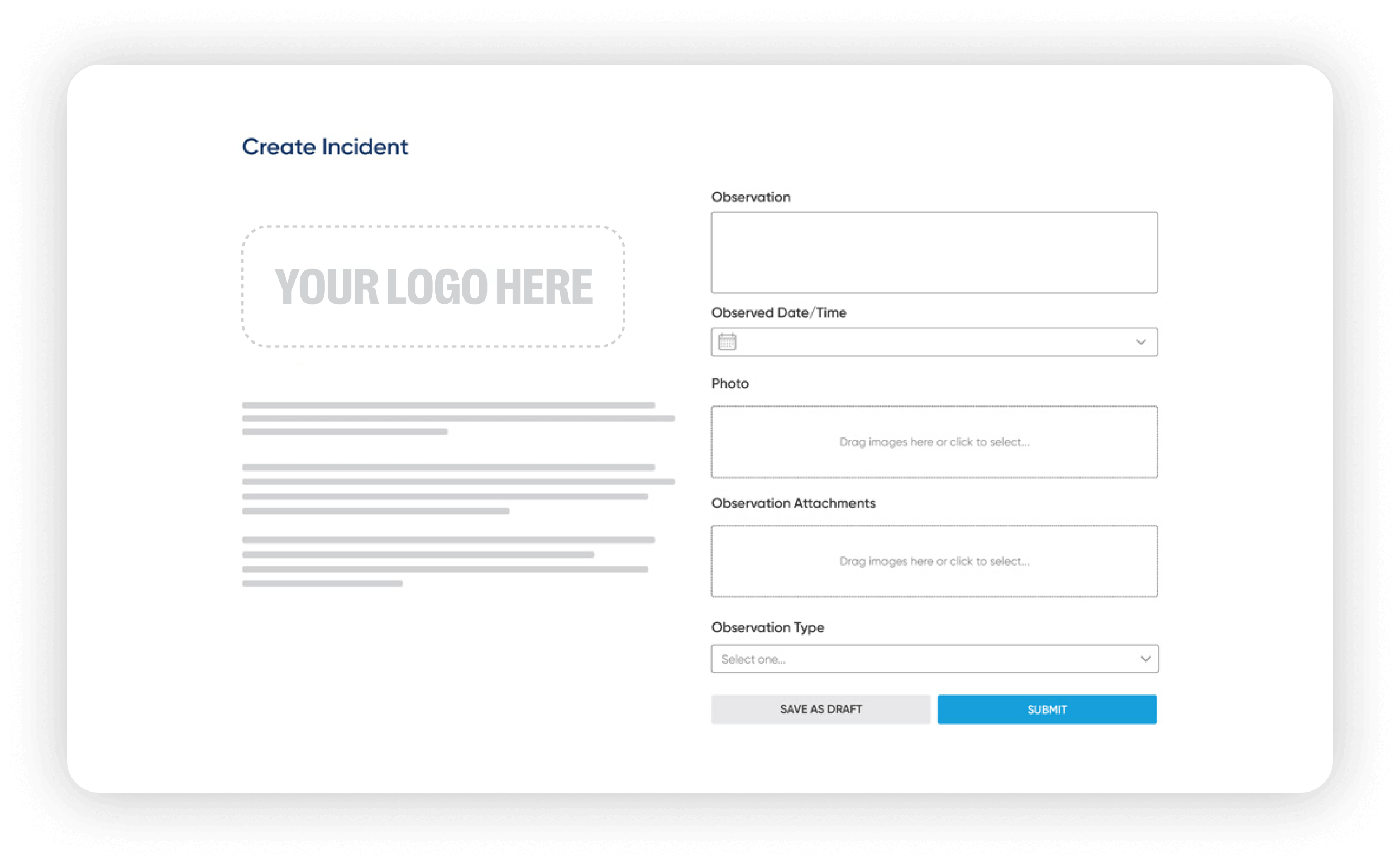 Incident tracking form